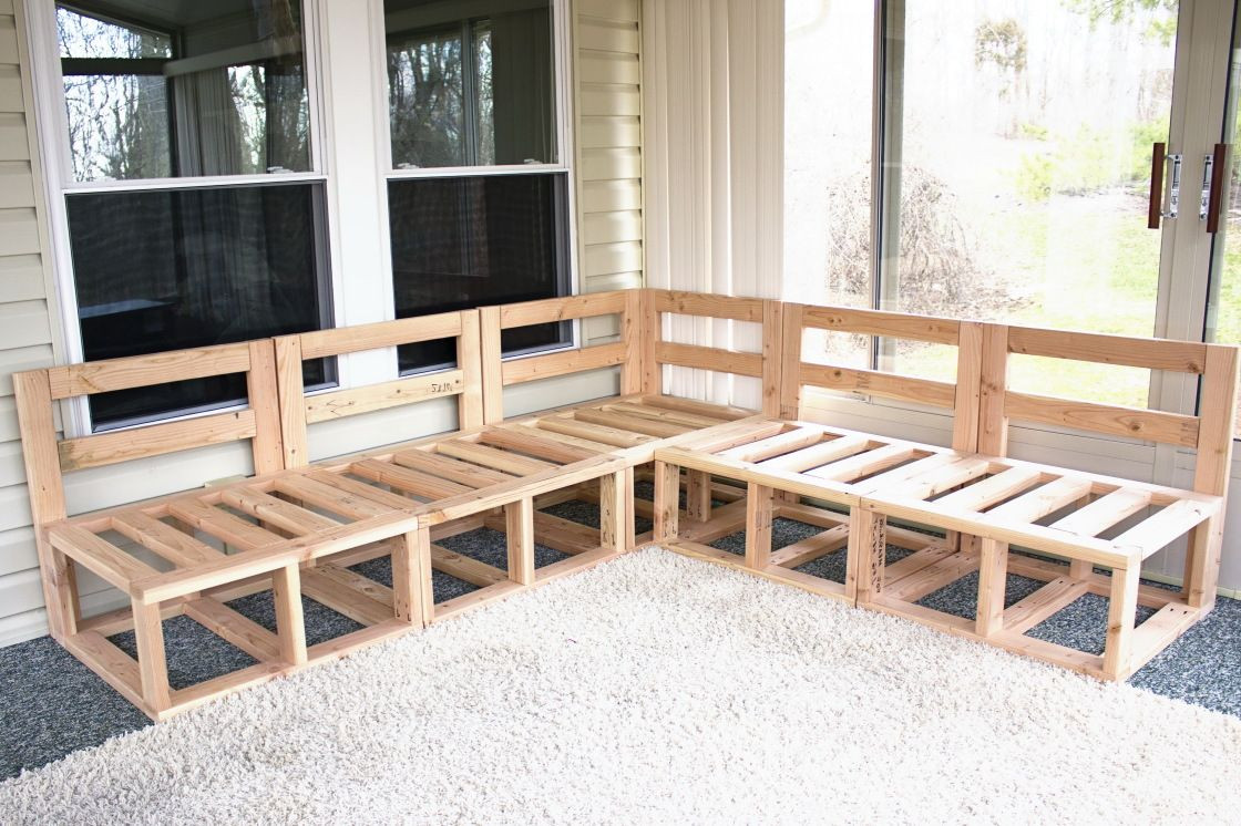 DIY Outdoor Sectional Plans
 Diy Custom Sectional Corner Sofa Plan Design In Natural