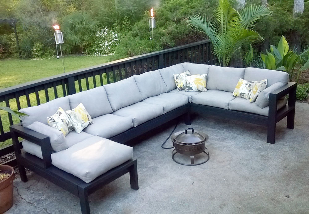 DIY Outdoor Sectional Plans
 Armless 2x4 Outdoor Sofa Sectional Piece