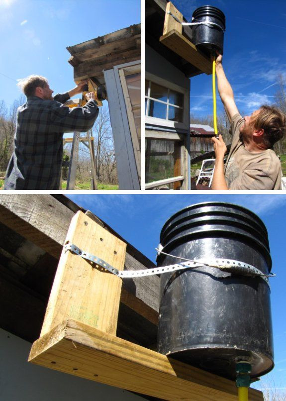 DIY Outdoor Solar Shower
 Five gallon bucket solar shower do it yourself low bud
