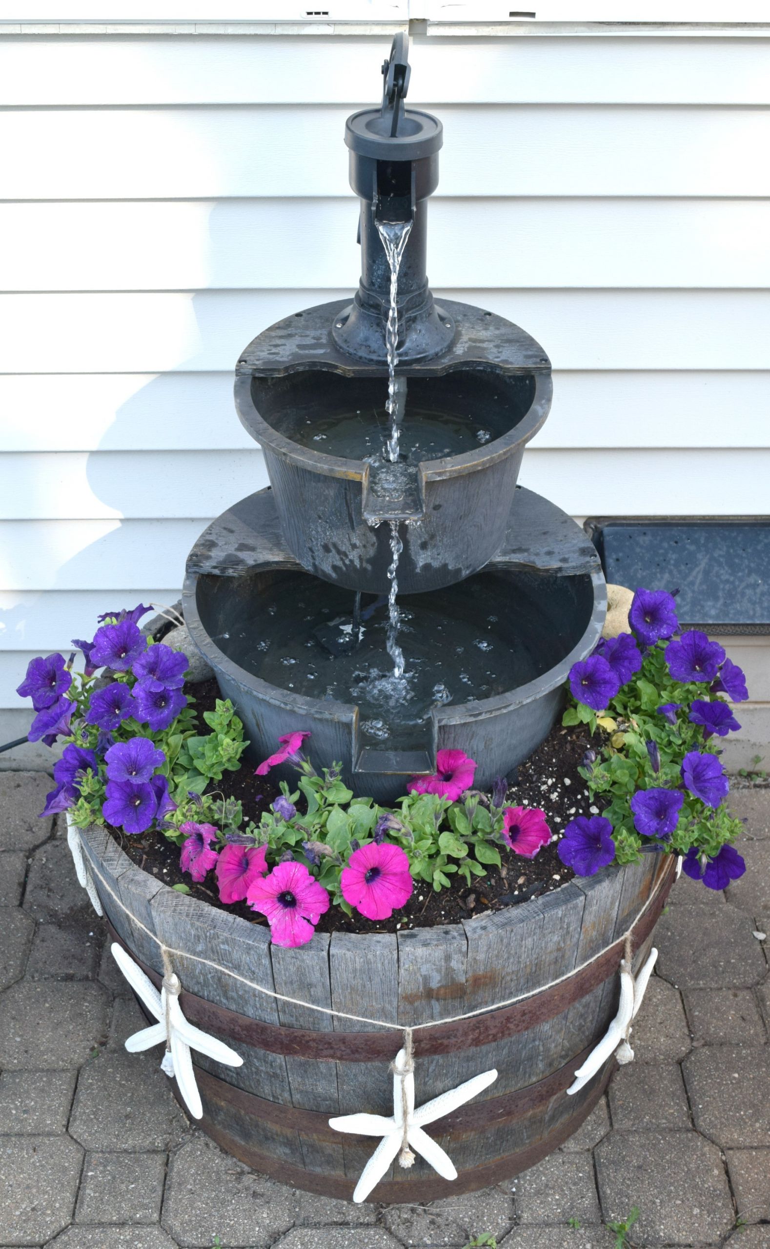 DIY Outdoor Water Feature
 Summer outdoor home tour • Our House Now a Home