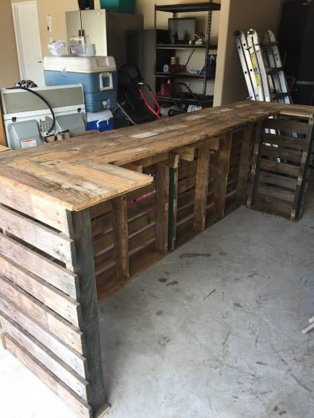 DIY Pallet Bar Plans
 Make for Patio Garage Bar in 2019