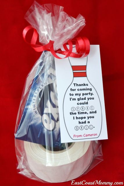 DIY Party Favours For Kids
 East Coast Mommy Bowling Party Favours with free