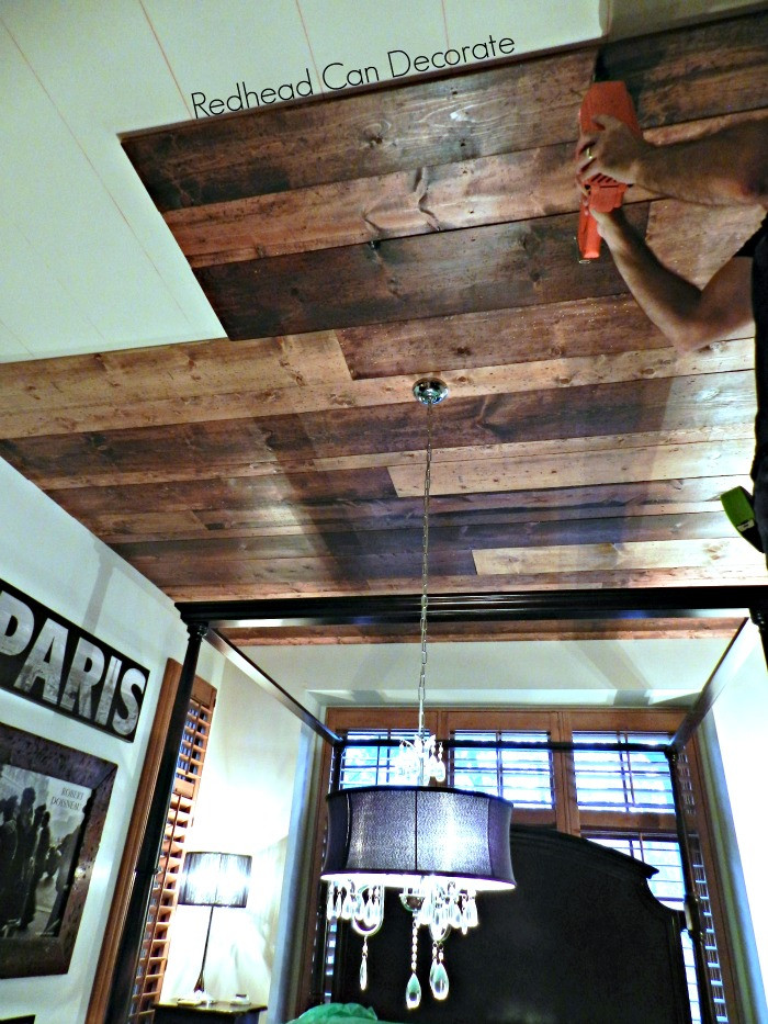 DIY Plank Ceiling
 DIY Wood Planked Ceiling Redhead Can Decorate