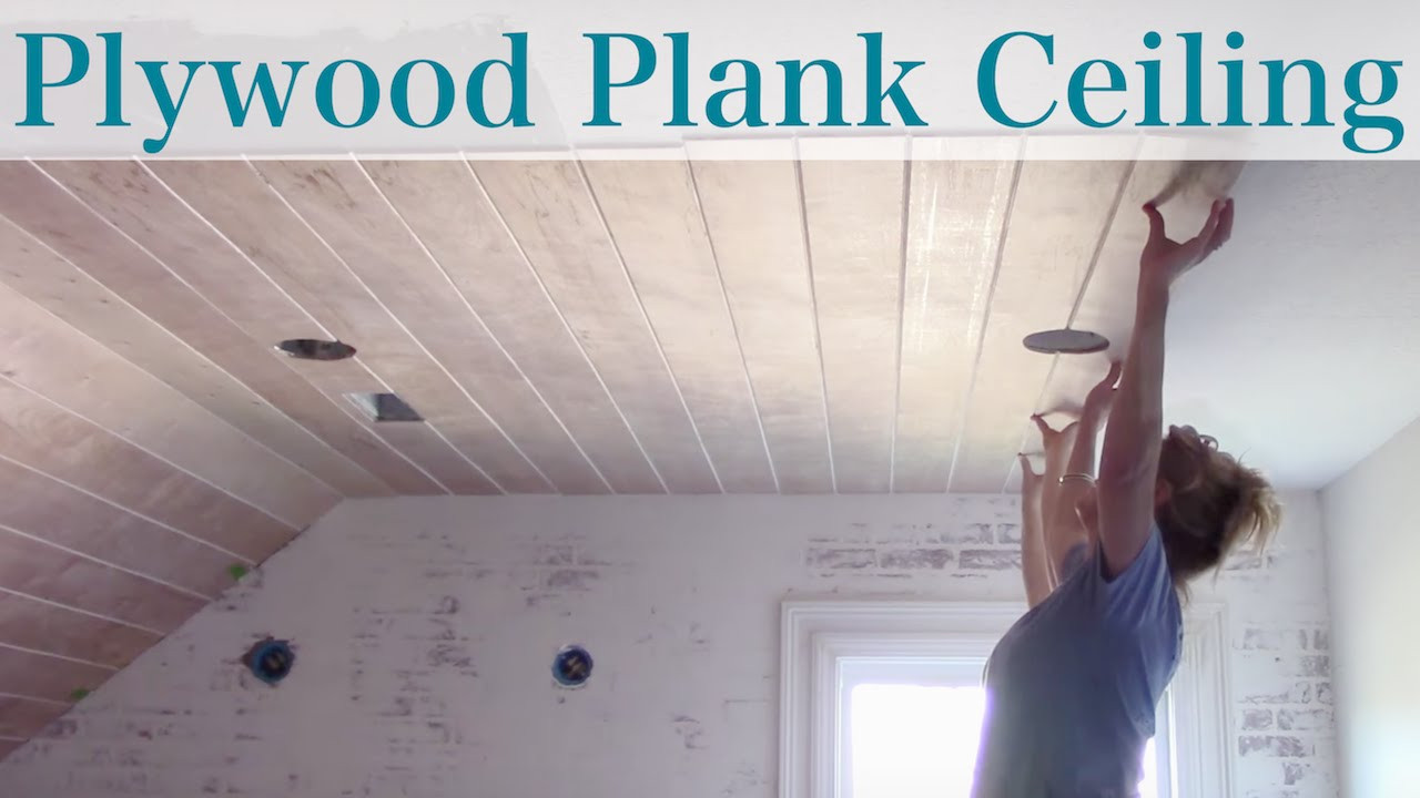 DIY Plank Ceiling
 Plywood Faux Plank Ceiling