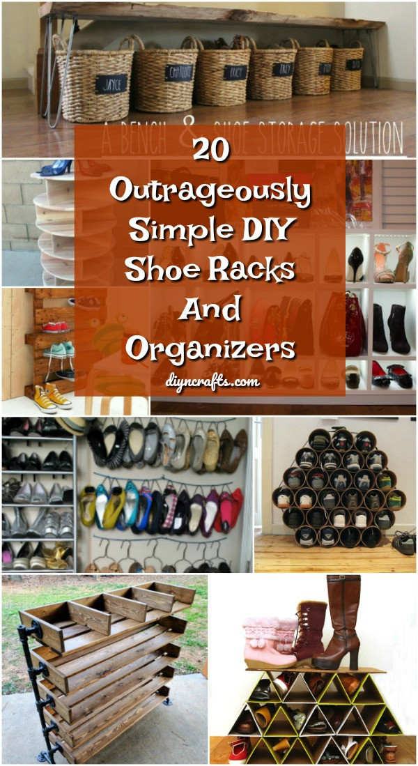 DIY Shoe Organizer
 20 Outrageously Simple DIY Shoe Racks And Organizers You
