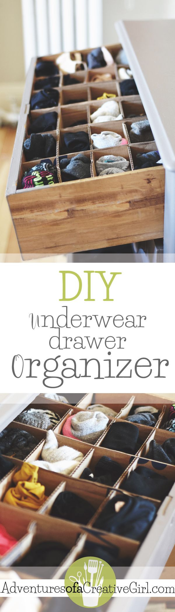 DIY Sock Drawer Organizer
 Underwear Drawer Organizer DIY