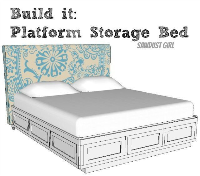 DIY Storage Bed Plans
 Cal King Platform Storage Bed Free Plans Sawdust Girl