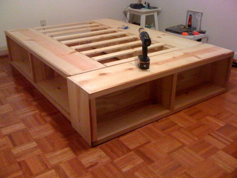 DIY Storage Bed Plans
 diy platform bed with storage plans Google Search