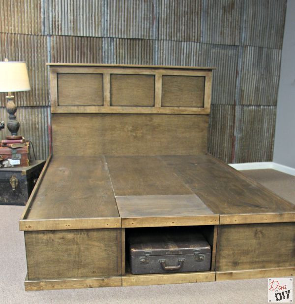 DIY Storage Bed Plans
 Platform Bed with Storage Tutorial Projects