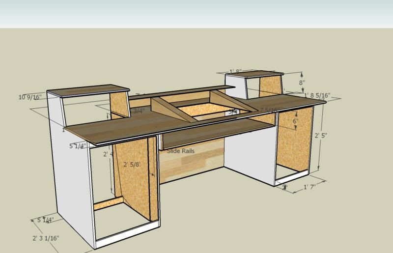 DIY Studio Desk Plans
 Image result for DIY recording console stand
