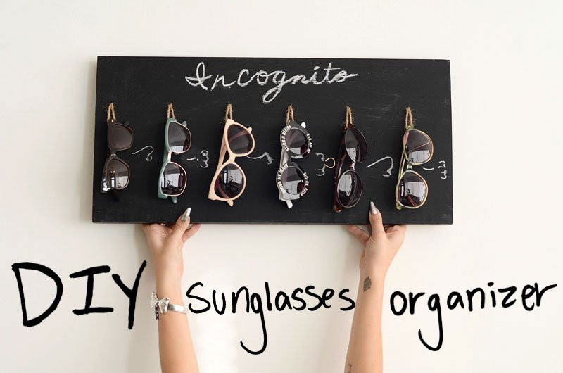 DIY Sunglass Organizer
 DIY Chalkboard Sunglasses Organizer