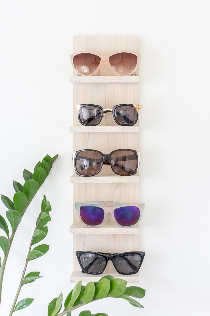 DIY Sunglass Organizer
 Make a DIY Sunglasses Organizer Shelf
