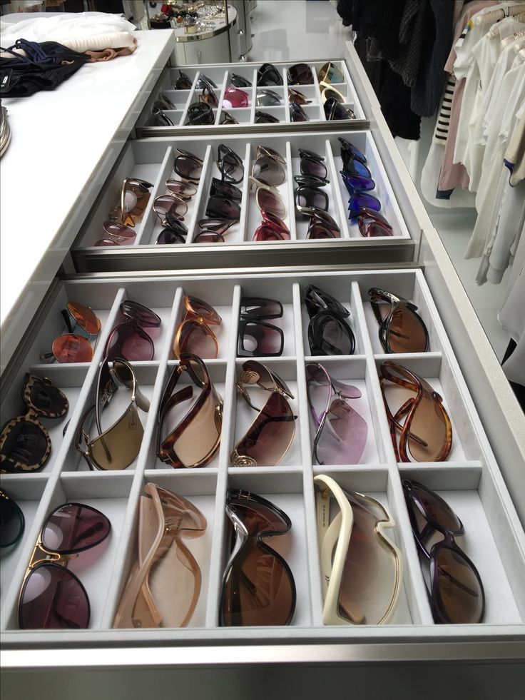 DIY Sunglass Organizer
 Custom drawer organizer for sunglasses