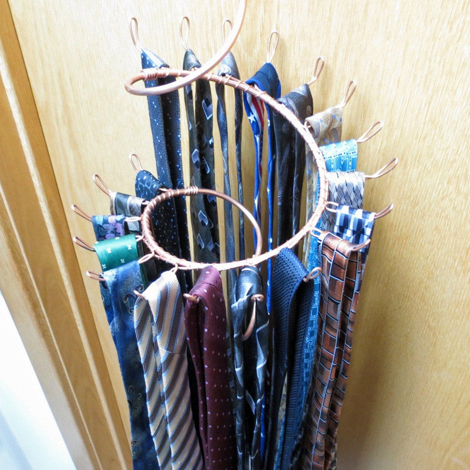 DIY Tie Rack
 Tie Rack Long Hook Spiral Copper Wall Rack Tie Hanger