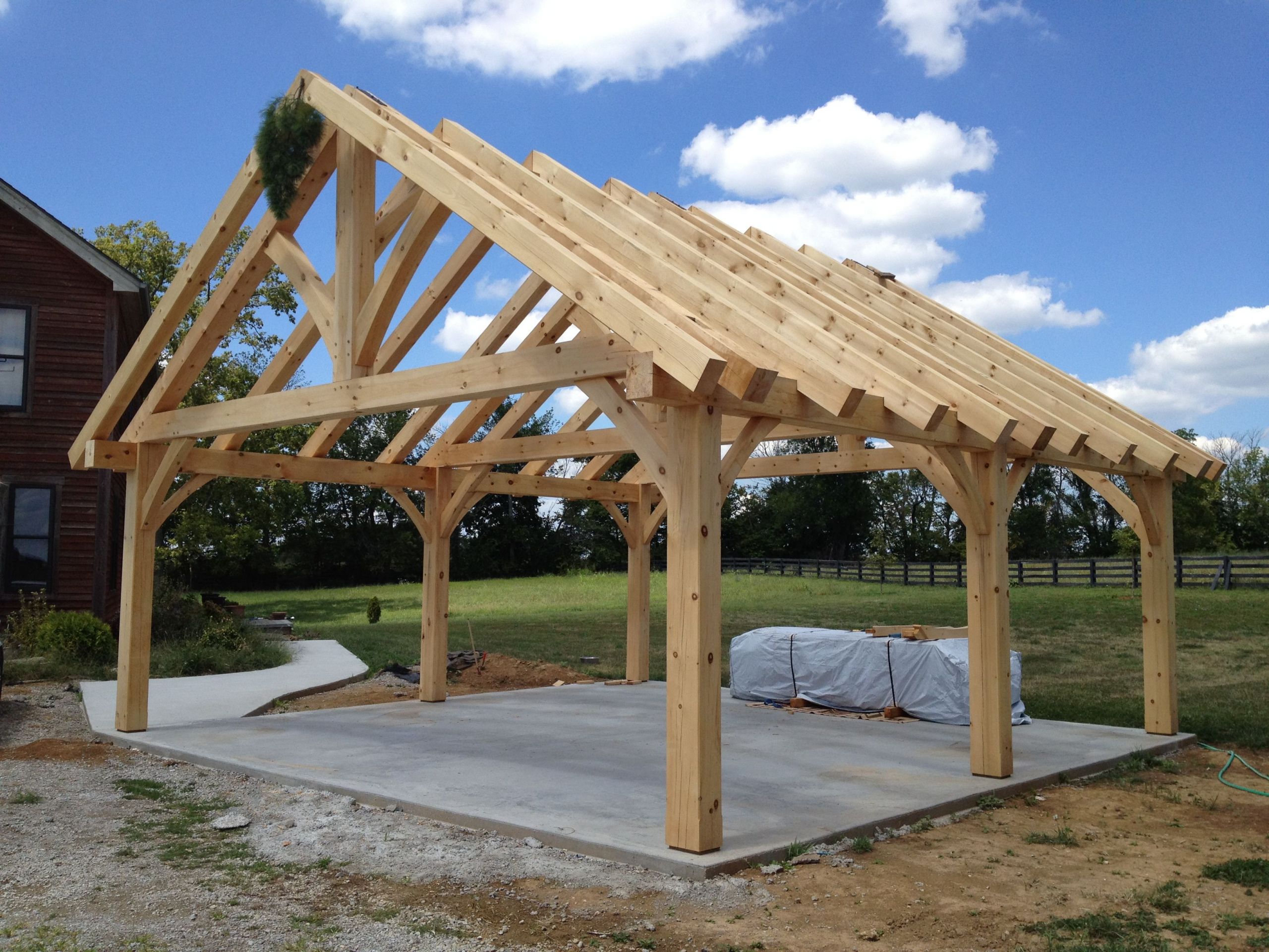 DIY Timber Frame Plans
 kingpost trusses timberframe in 2019