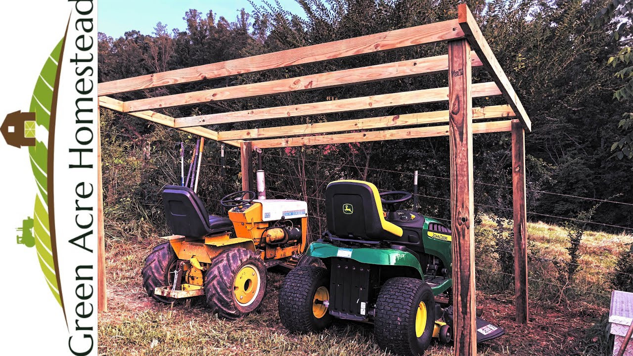 DIY Tractor Shed Plans
 DIY Pole Barn Lawn Mower Shed Part 1