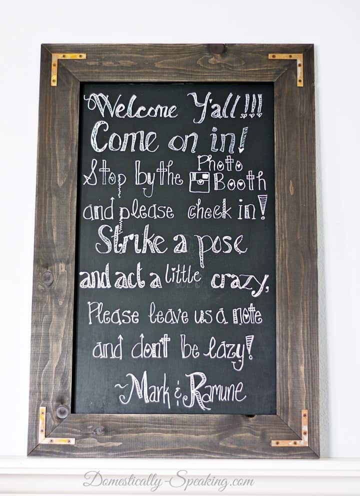 DIY Wedding Chalkboard Signs
 DIY Rustic Chalkboard for a Wedding Domestically Speaking