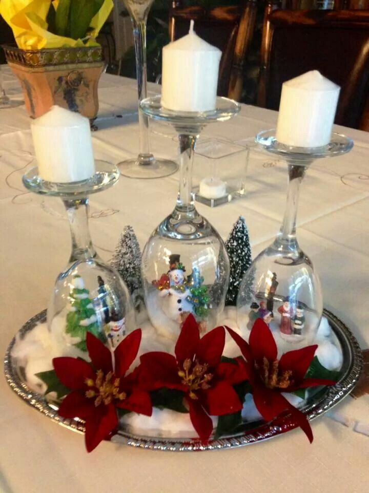 DIY Wine Glass Decorations
 How To Make Wine Glass Snow Globe Candle Holder