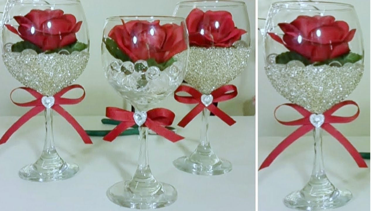 DIY Wine Glass Decorations
 DIY BLING DOLLAR TREE WINE GLASS DECOR