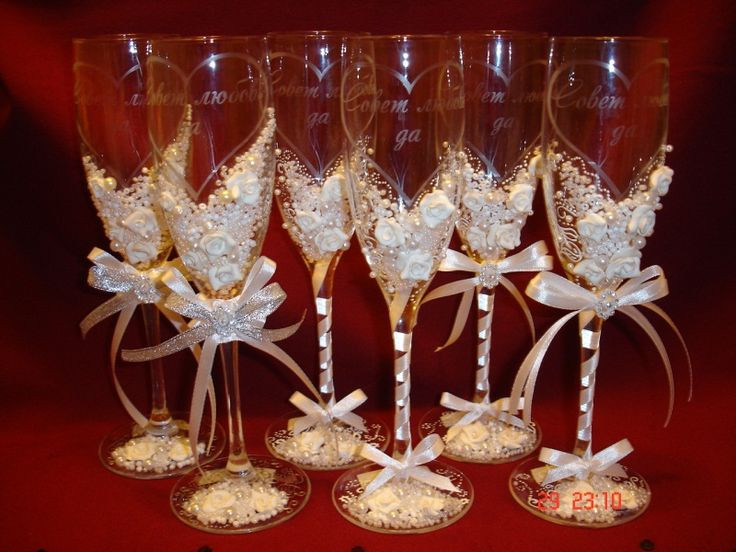 DIY Wine Glass Decorations
 DIY Wedding Champagne Glasses