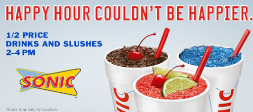 Does Sonic Have Smoothies
 Sonic Happy Hour Half Priced Shakes Drinks & Slushes All
