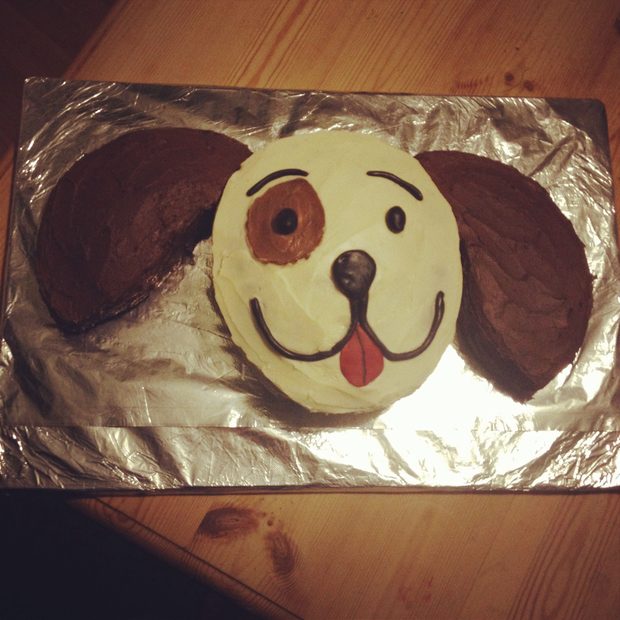 Dog Birthday Cake Recipe Easy
 Birthday cake chocolate vanilla homemade puppy dog