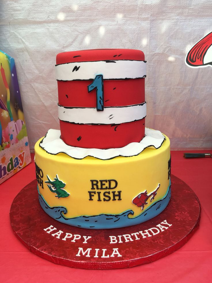 Dr Seuss Birthday Cake
 Dr Seuss Cake First Birthday Ideas in 2019