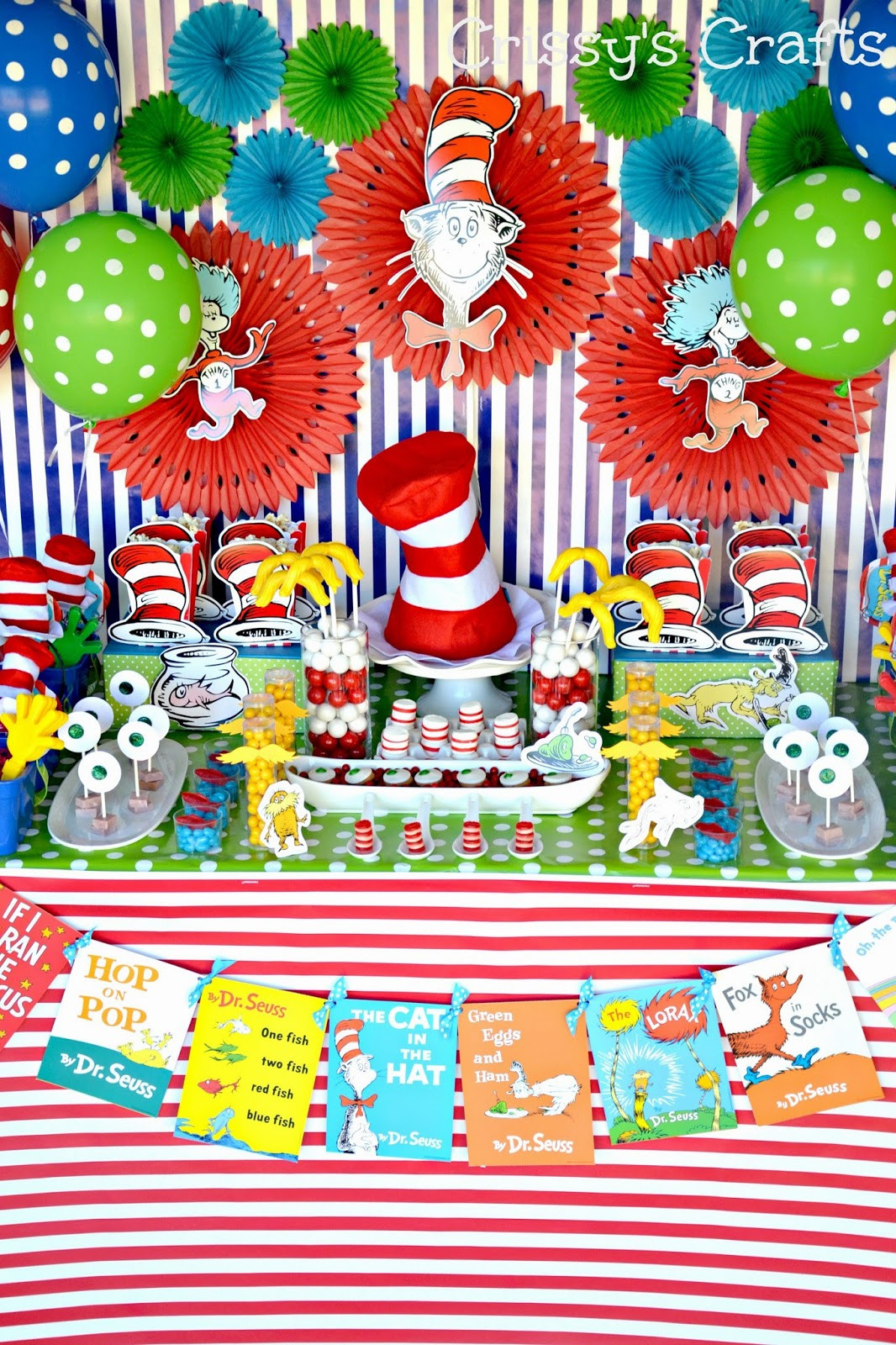 Dr Seuss Birthday Decoration Ideas
 Crissy s Crafts Dr Seuss Party Ideas and Snacks