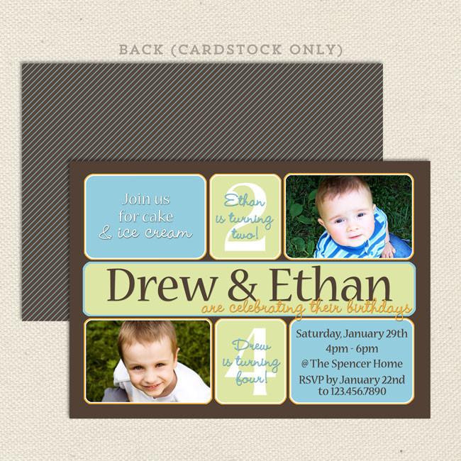 Dual Birthday Party Invitations
 Dual Birthday Party Invitations – Lil Sprout Greetings