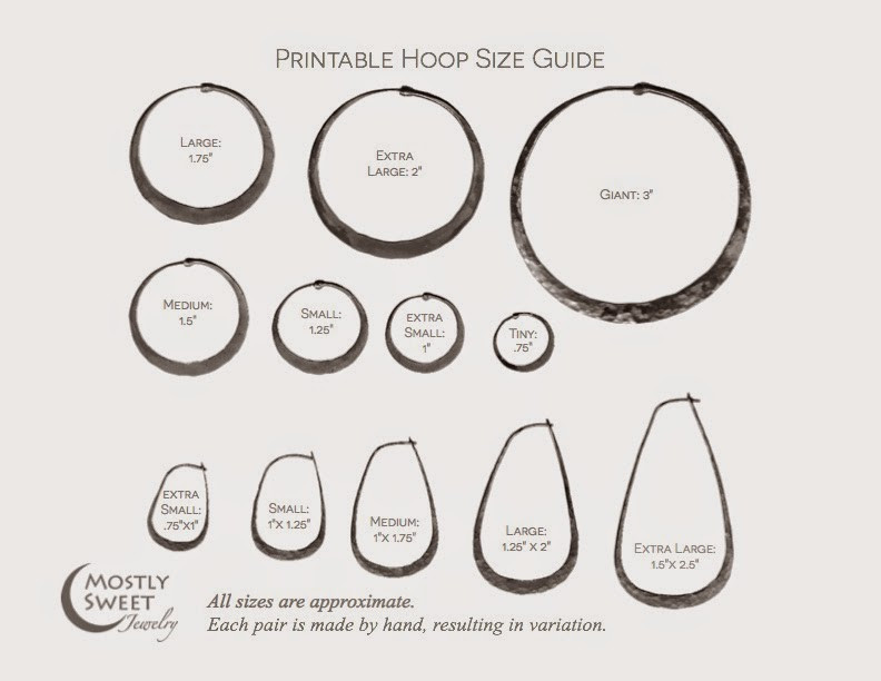 Earring Size Chart
 Mostly Sweet Nothing More Nothing Less Which size hoop