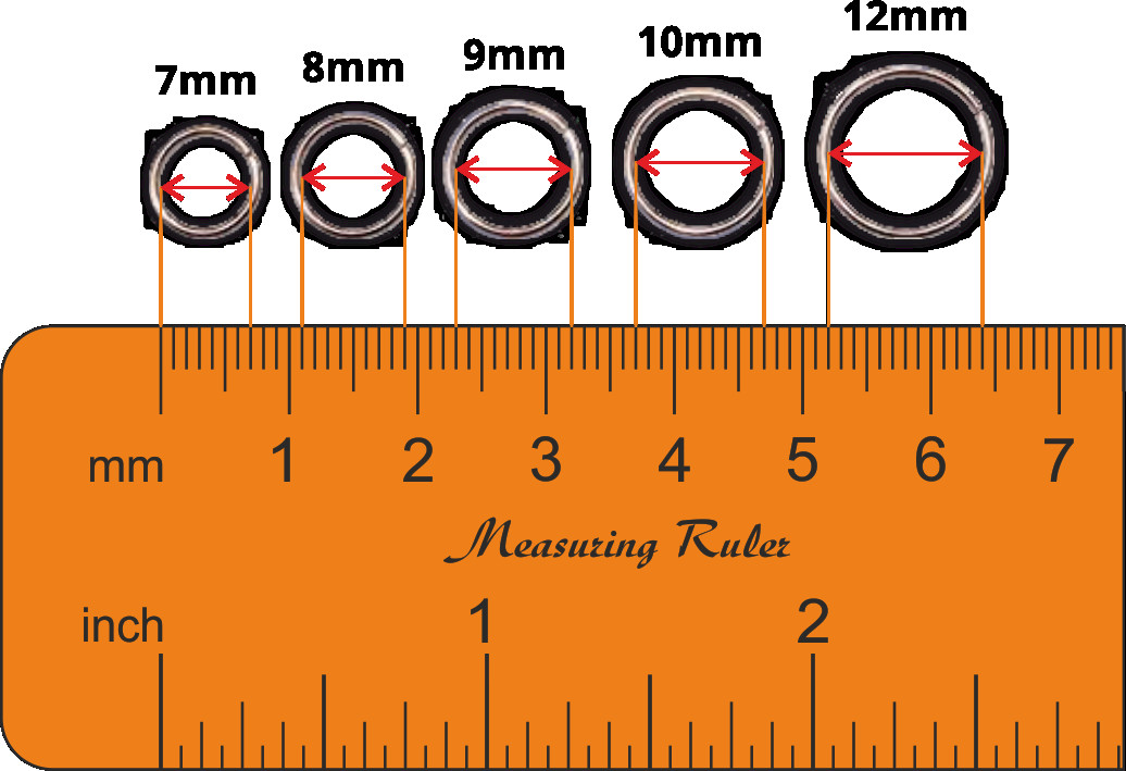 Earring Size Chart
 Measuring Earrings Diameter size
