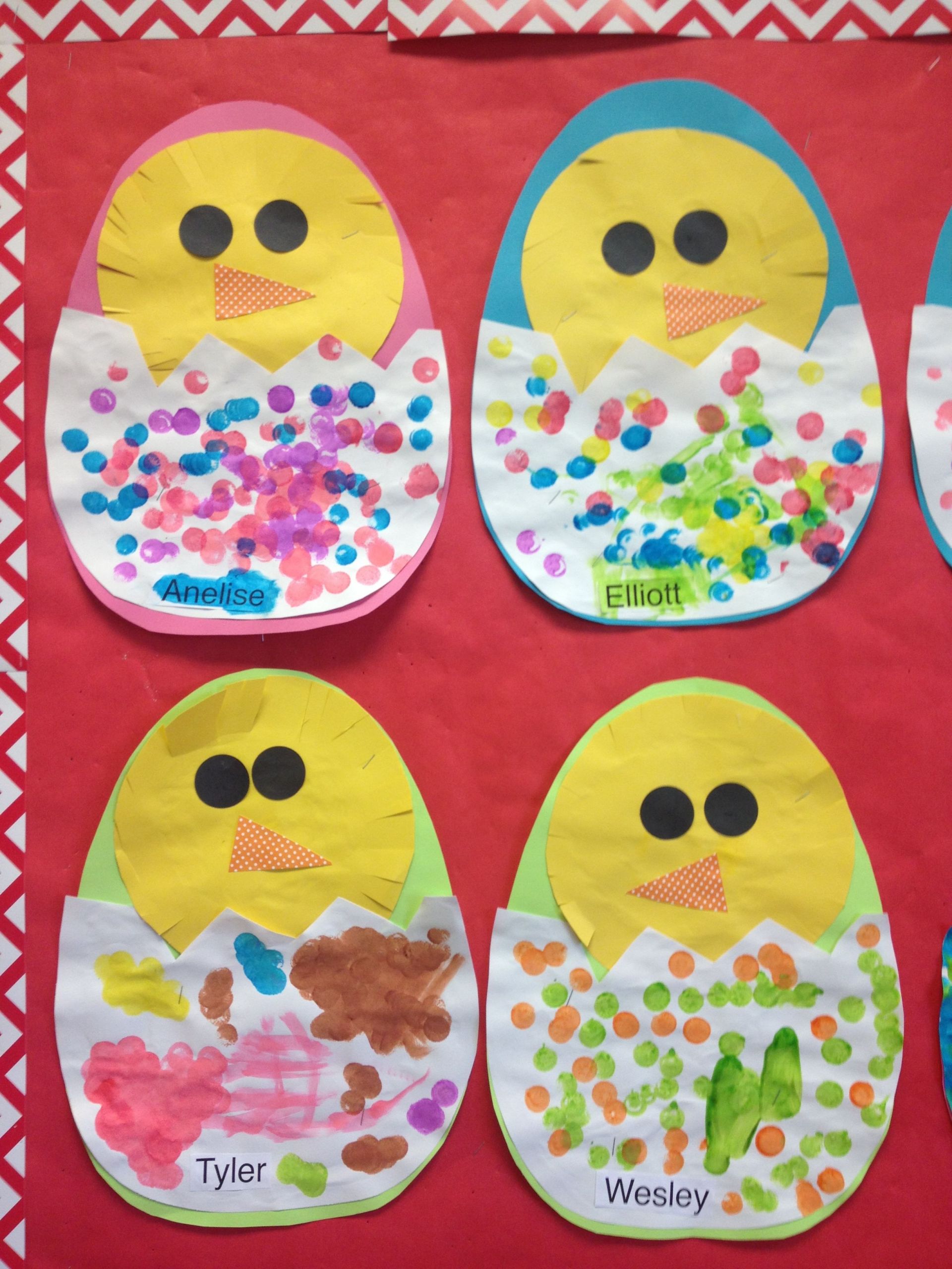 Easter Art Activities For Preschoolers
 Chicks in eggs preschool