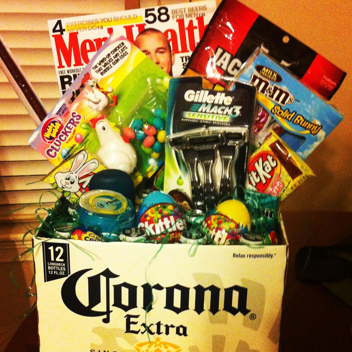 Easter Basket Ideas For Boyfriend
 Made this Easter basket for my boyfriend So easy and a