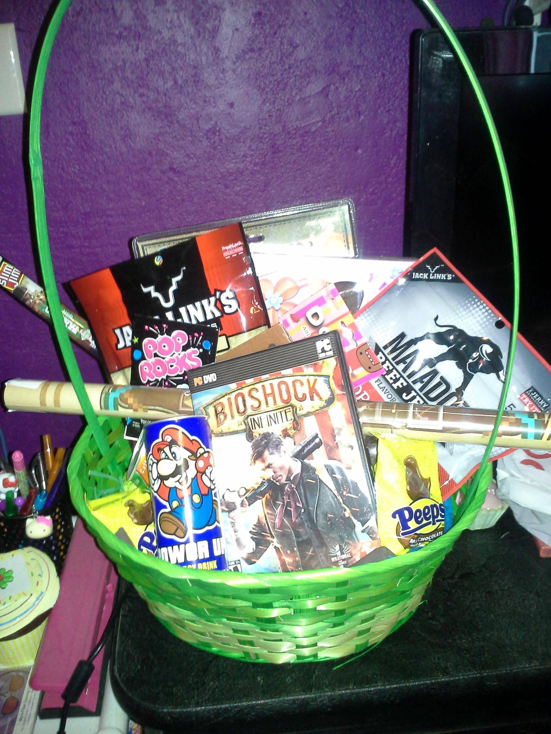 Easter Basket Ideas For Boyfriend
 Easter basket for my boyfriend final t came in today