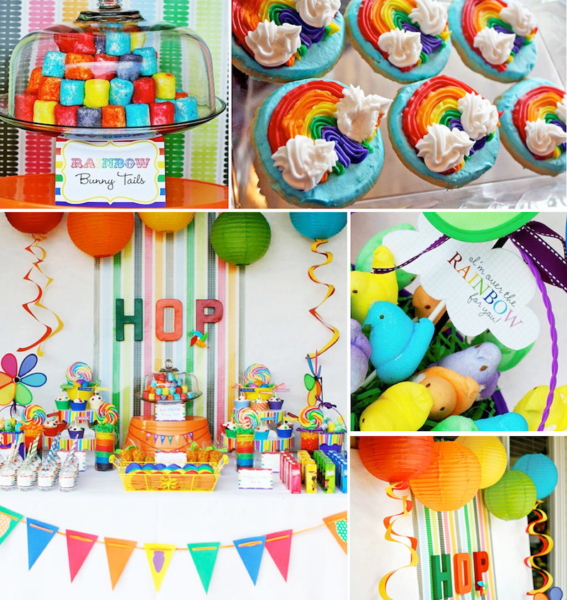 Easter Birthday Party Ideas For Boys
 Rainbow Easter Hop Girl Boy Colorful Party Planning Ideas