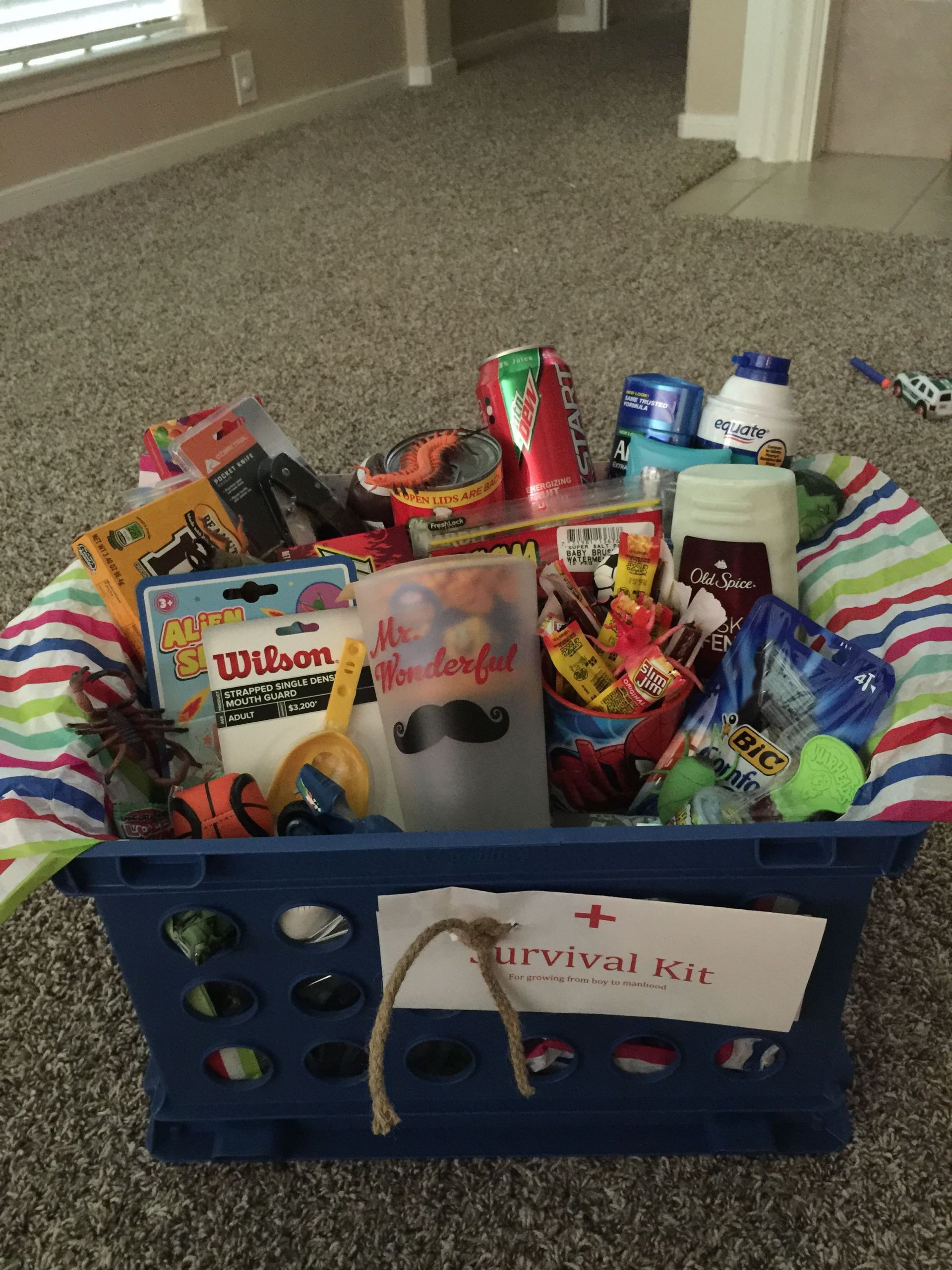 Easter Birthday Party Ideas For Boys
 TEENAGER SURVIVAL KIT Awesome t basket for a teenage