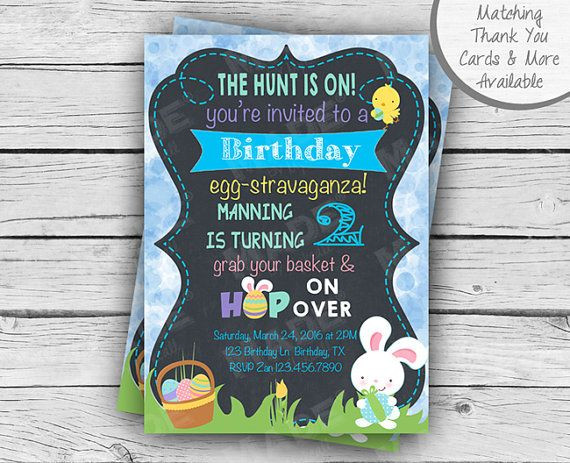 Easter Birthday Party Ideas For Boys
 EASTER EGG HUNT Birthday Invitation Easter Birthday Party