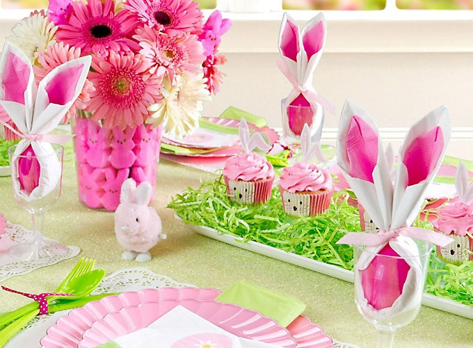 Easter Bunny Party Ideas
 Pink & Green Easter Tablescape & Centerpiece Ideas Party
