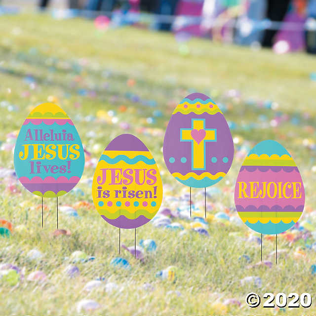 Easter Church Party Ideas
 Religious Easter Egg Hunt Yard Signs
