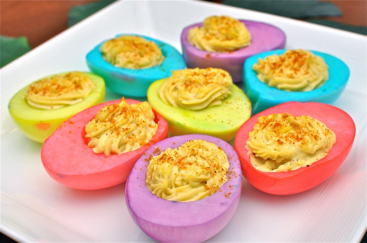Easter Colored Deviled Eggs
 Colorful Deviled Eggs