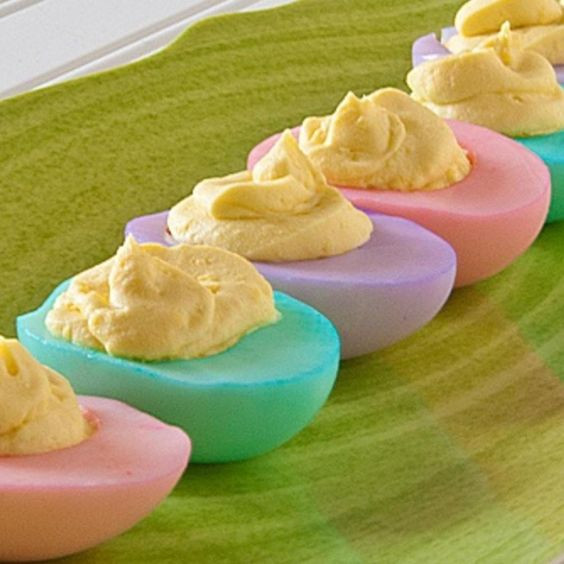 Easter Colored Deviled Eggs
 Colored deviled eggs Recipe