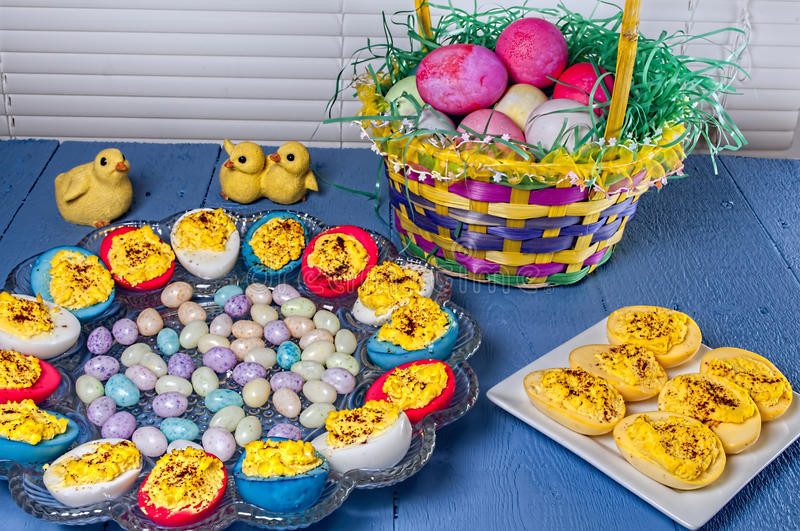 Easter Colored Deviled Eggs
 Deviled Eggs Easter Colored candy Stock Image Image