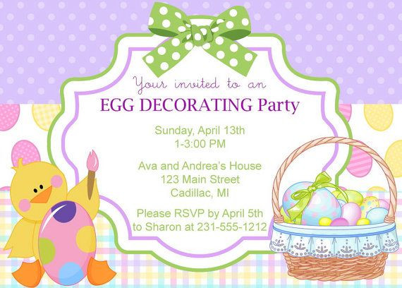 Easter Egg Dying Party Ideas
 Egg Decorating Invitation Egg Decorating Party by