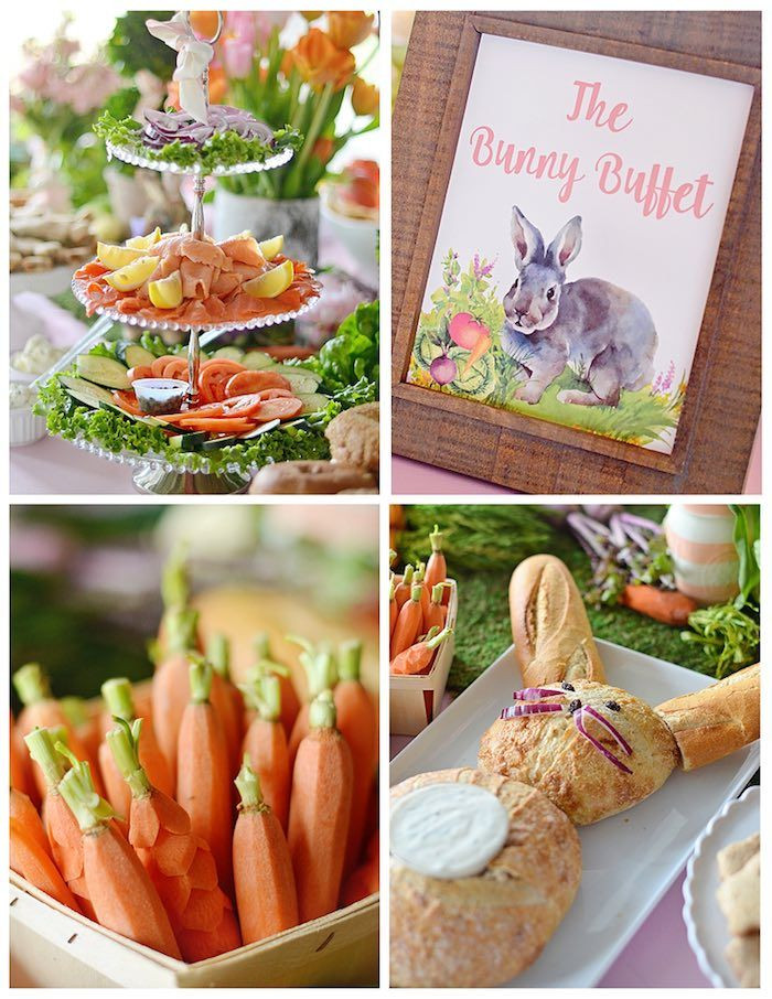 Easter Party Food Ideas Pinterest
 Food from a Bunny Birthday Party via Kara s Party Ideas