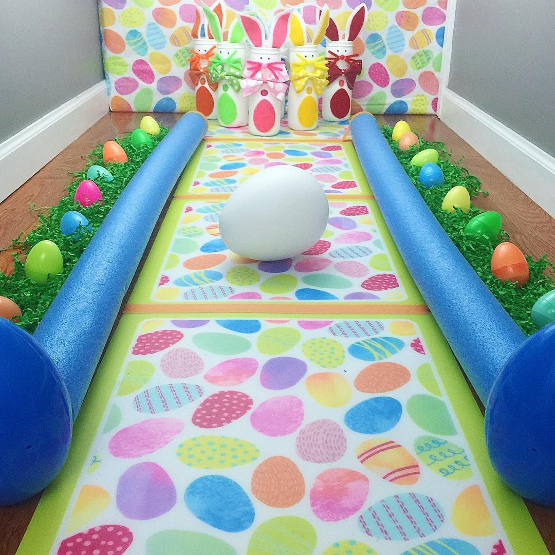 Easter Party Game Ideas
 Craft Project DIY Bunny Bowling Kids Easter Game made