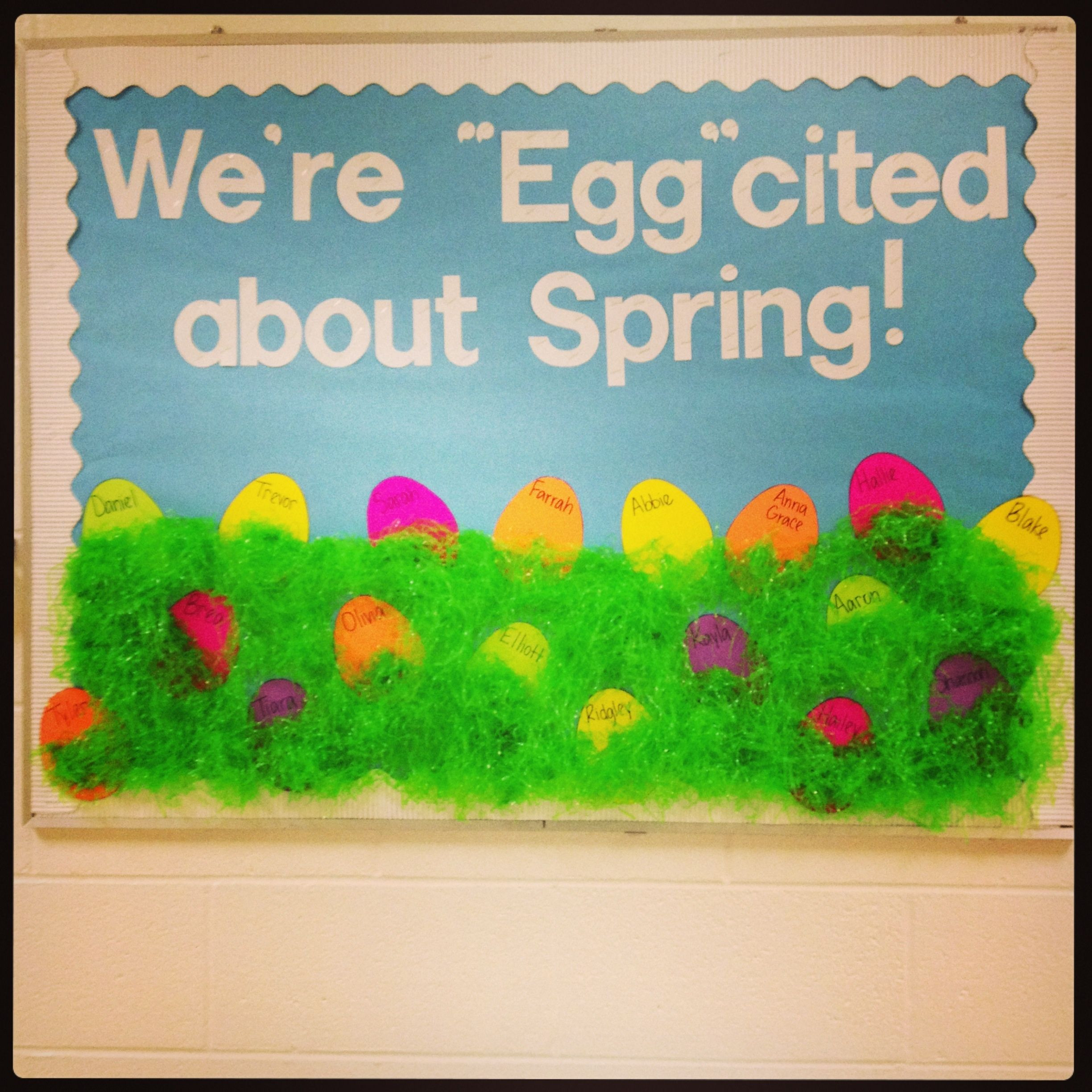 Easter Party Ideas For Work
 Easter Spring Bulletin Board and the showcase board