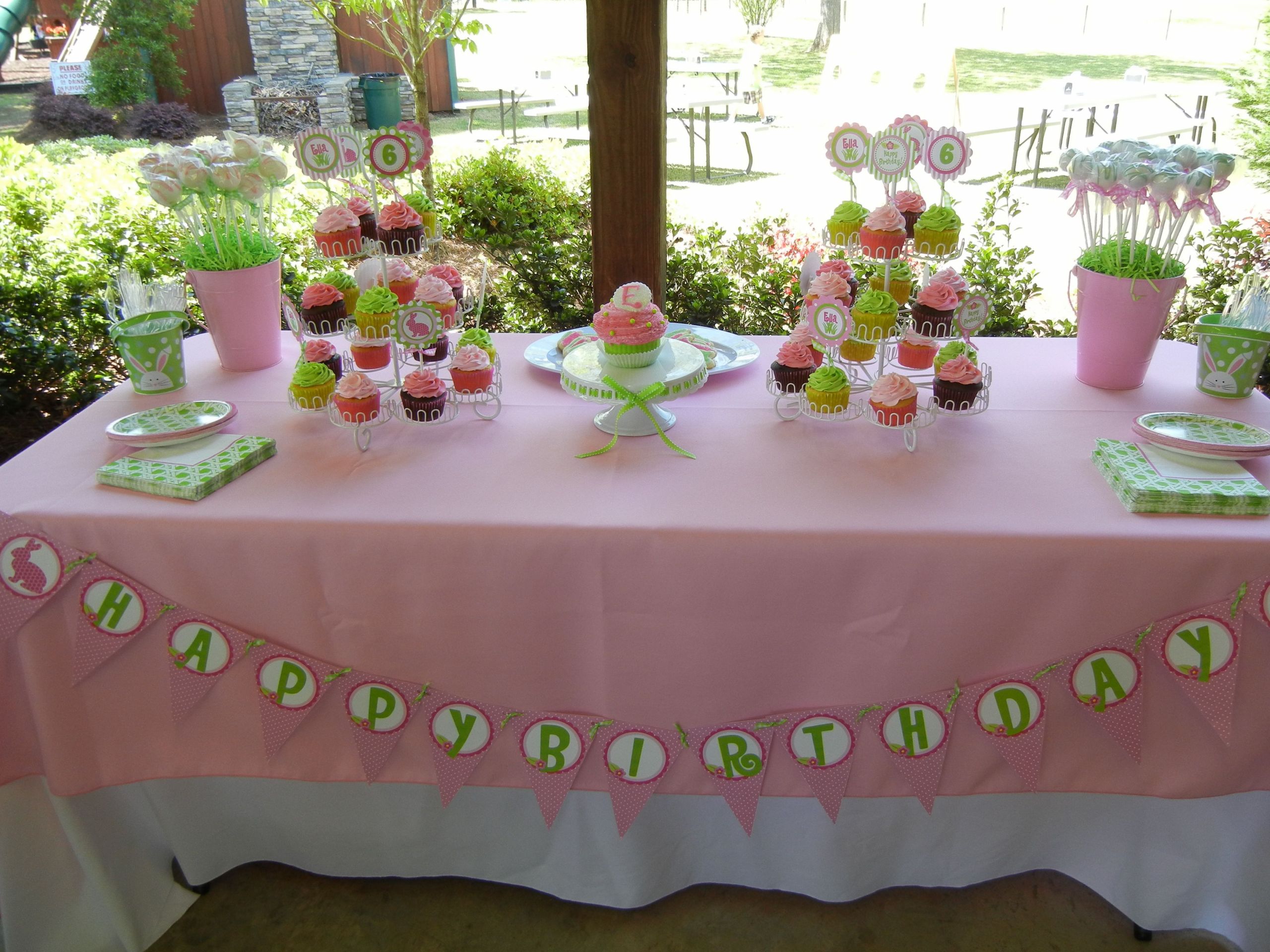 Easter Party Ideas For Work
 Easter themed Birthday party pink & green