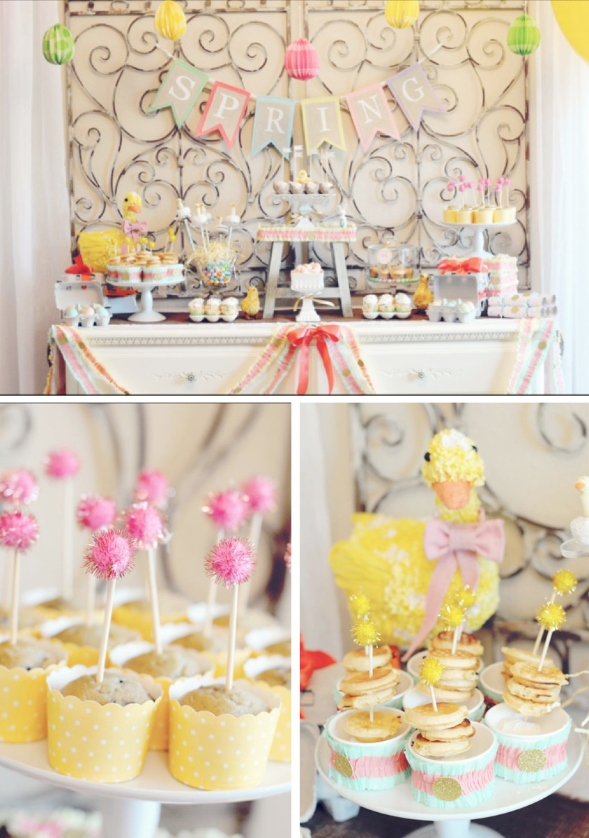 Easter Party Planning Ideas
 Kara s Party Ideas Little Duckling Duck Easter Spring Girl