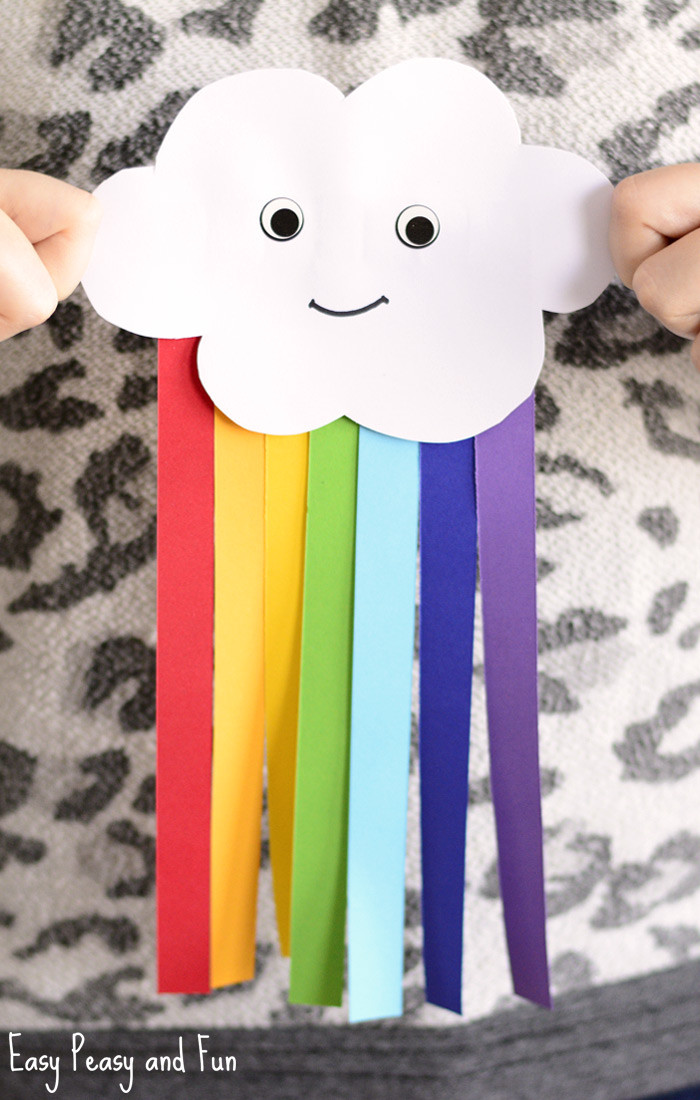 Easy Activities For Kids
 Smiling Cloud with Rainbow