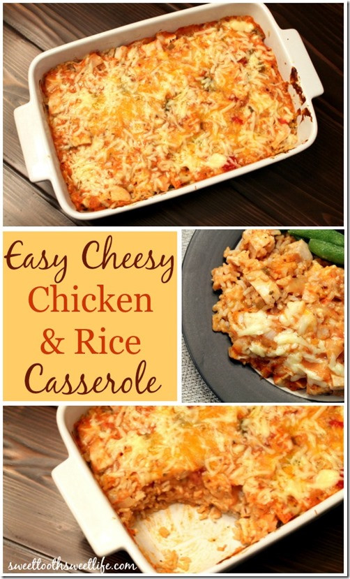Easy Chicken Rice Casserole
 Easy Cheesy Chicken and Rice Casserole Sweet Tooth Sweet